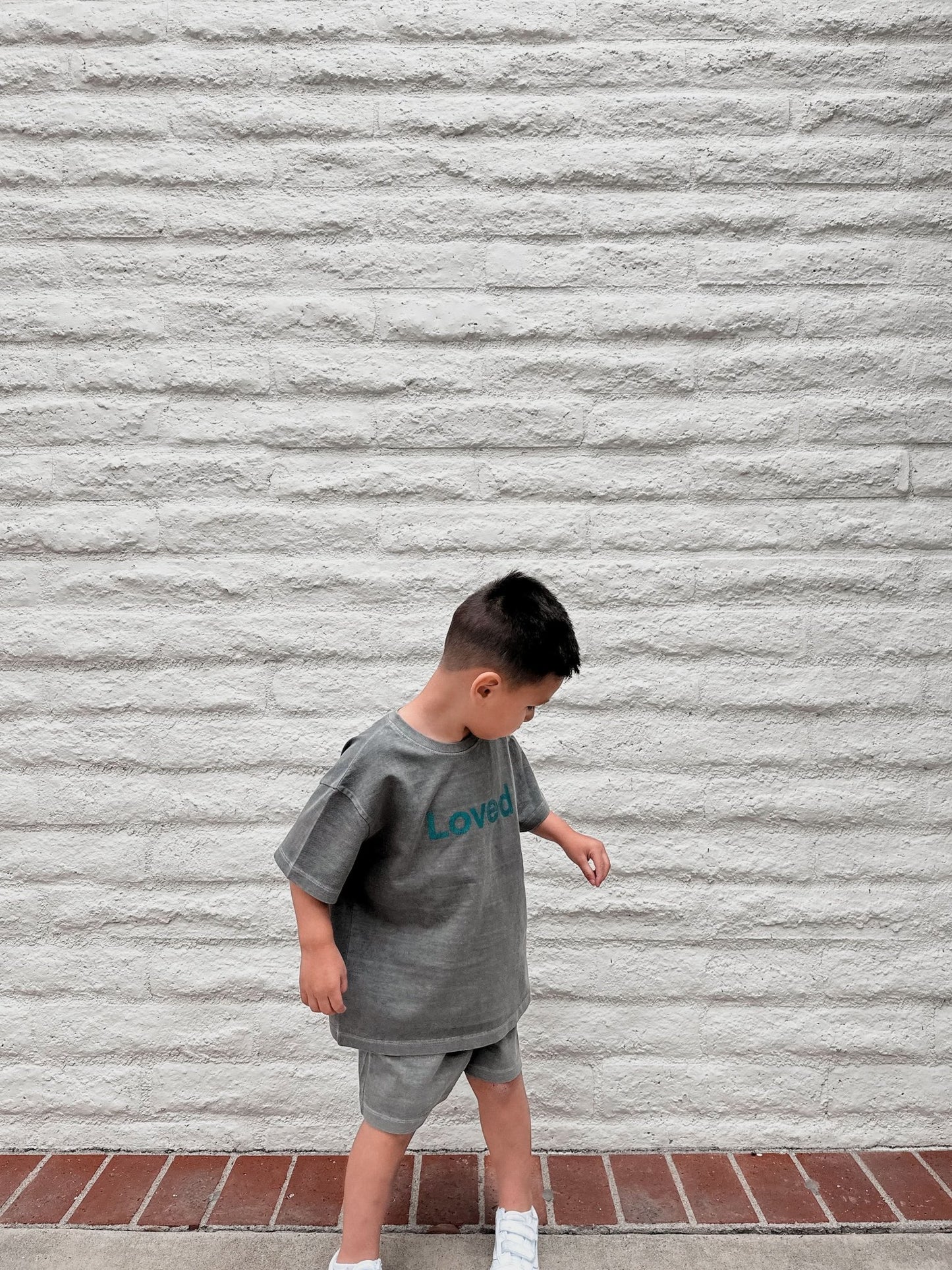 [At Noon Original Design] Kids Loved Garment - Dyed T-Shirt and Shorts Set (6m - 7y) - 4 Colors kids outfit