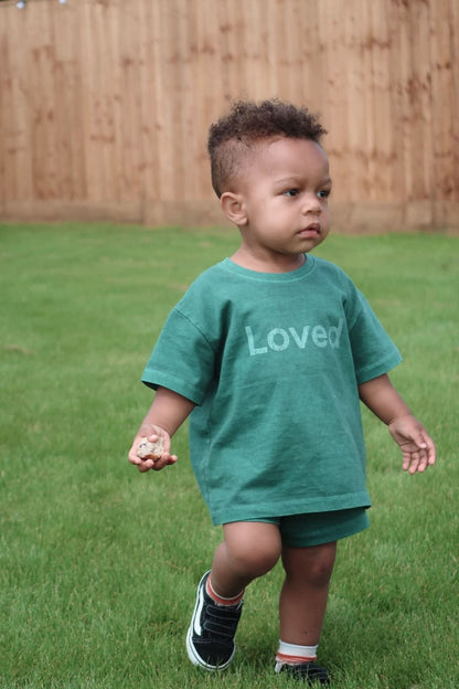 [At Noon Original Design] Kids Loved Garment - Dyed T-Shirt and Shorts Set (6m - 7y) - 4 Colors kids outfit
