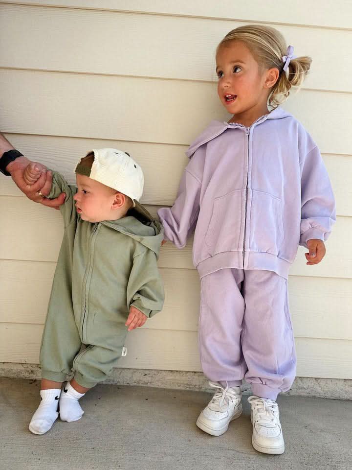 [At Noon Original Design] Kids Pigment Dyed Zip - up Hoodie (1 - 6y) - 4 Colors kids outfit