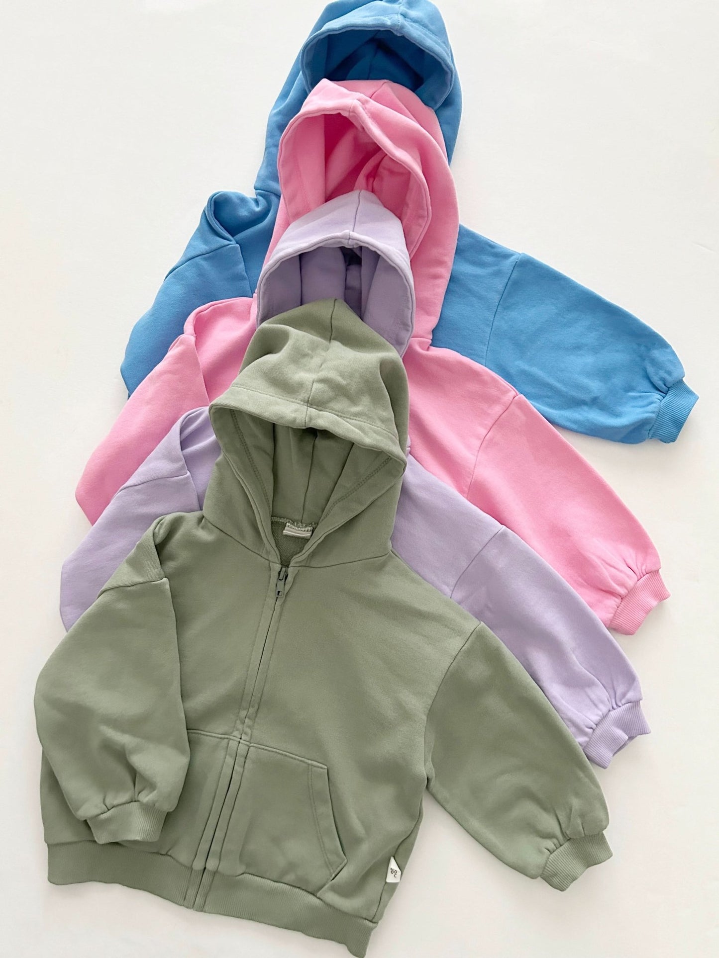 [At Noon Original Design] Kids Pigment Dyed Zip - up Hoodie (1 - 6y) - 4 Colors kids outfit