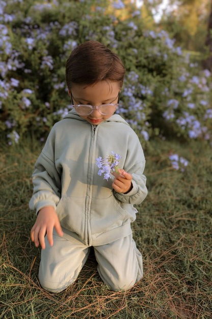 [At Noon Original Design] Kids Pigment Dyed Zip - up Hoodie (1 - 6y) - 4 Colors kids outfit