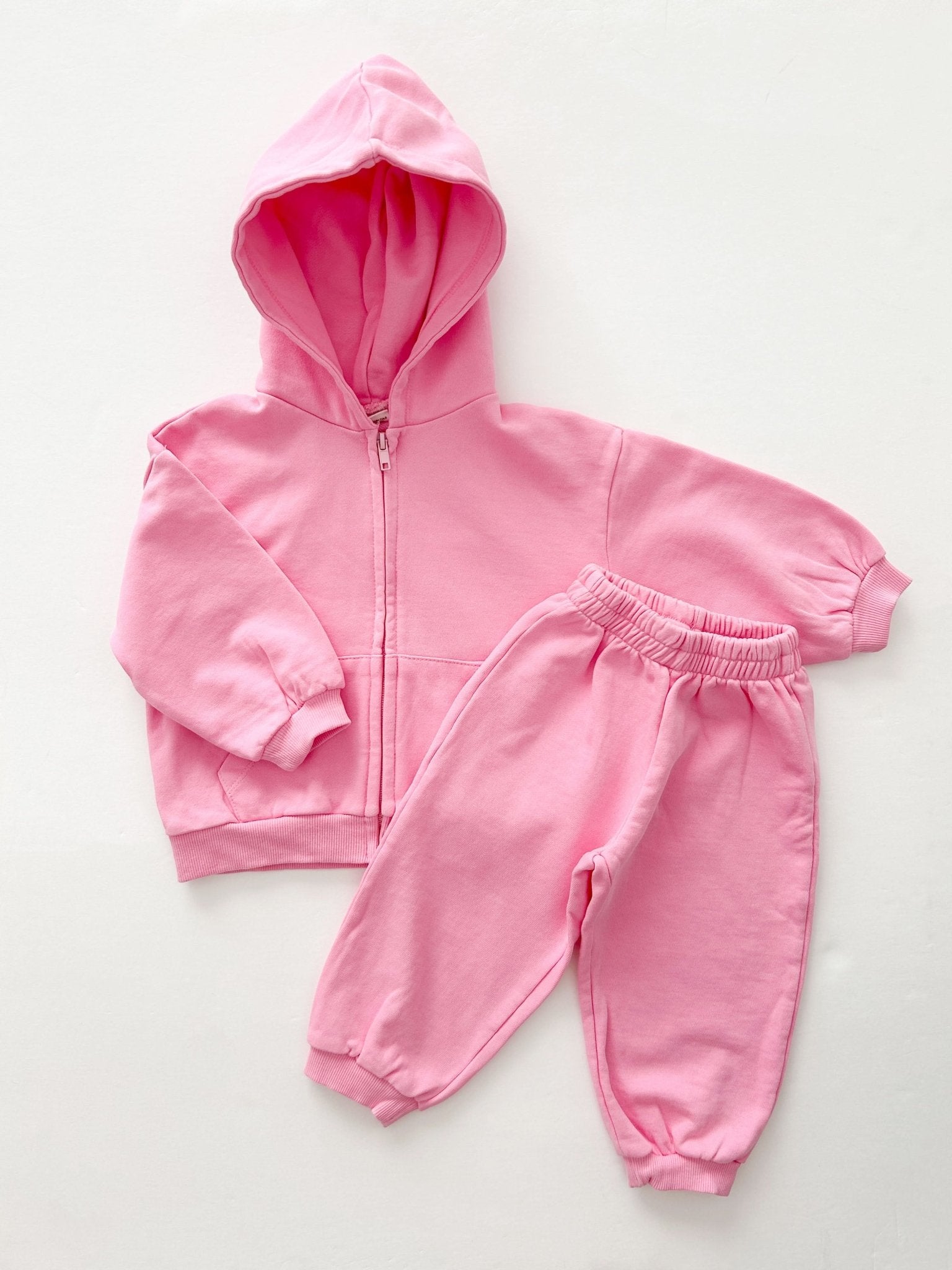 [At Noon Original Design] Kids Pigment Dyed Zip - up Hoodie and Jogger Pants Set (1 - 7y) - 4 Colors kids outfit