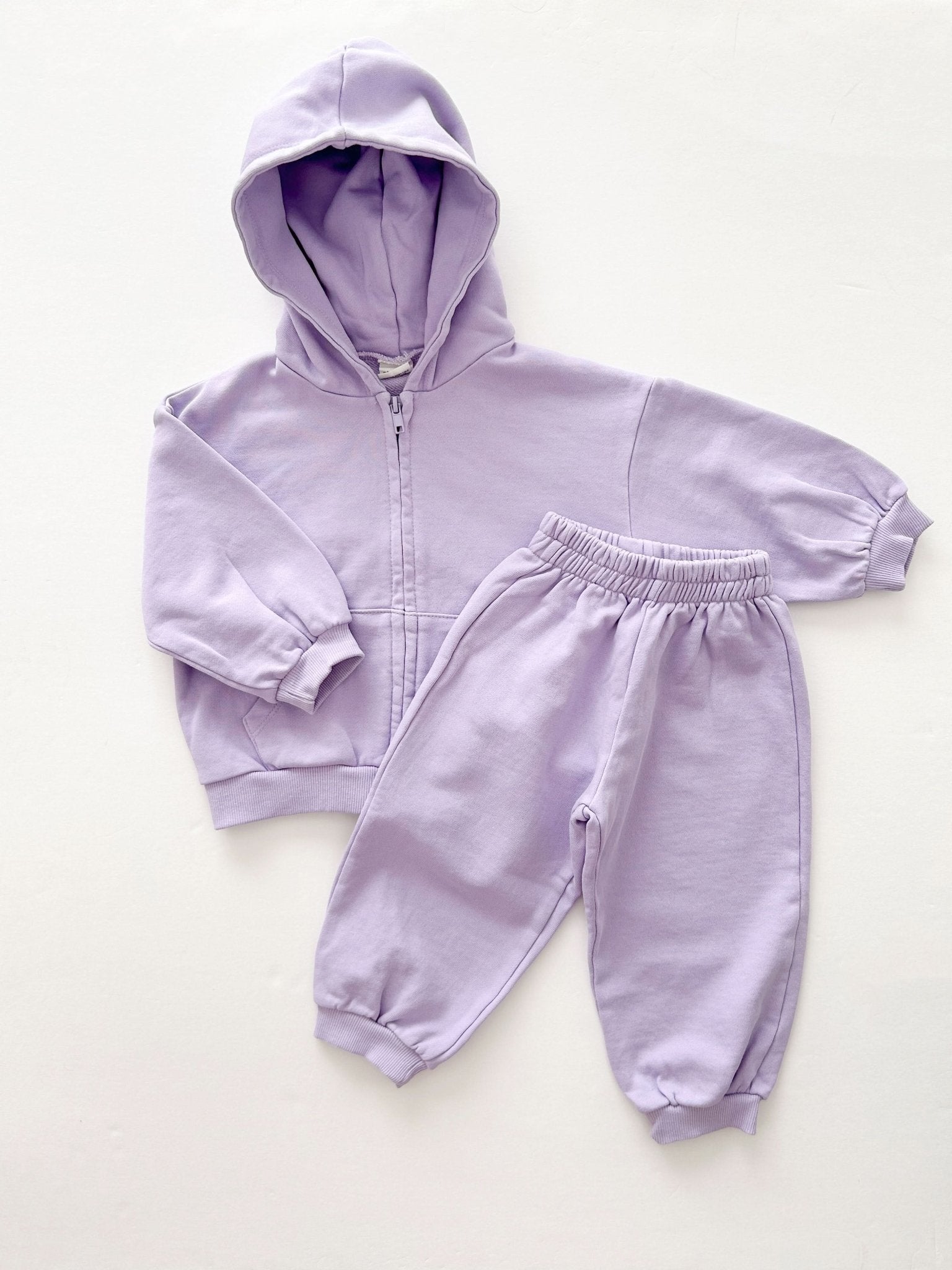 [At Noon Original Design] Kids Pigment Dyed Zip - up Hoodie and Jogger Pants Set (1 - 7y) - 4 Colors kids outfit