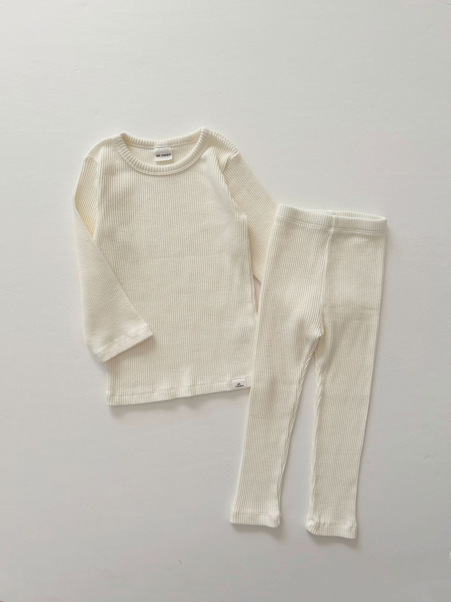 [At Noon Original Design] Kids Ribbed Long Sleeve Top and Leggings Set (6m - 8y) - 5 Colors kids outfit