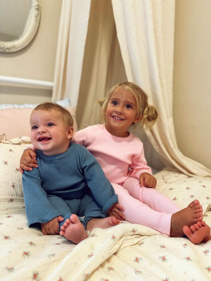 [At Noon Original Design] Kids Ribbed Long Sleeve Top and Leggings Set (6m - 8y) - 5 Colors kids outfit