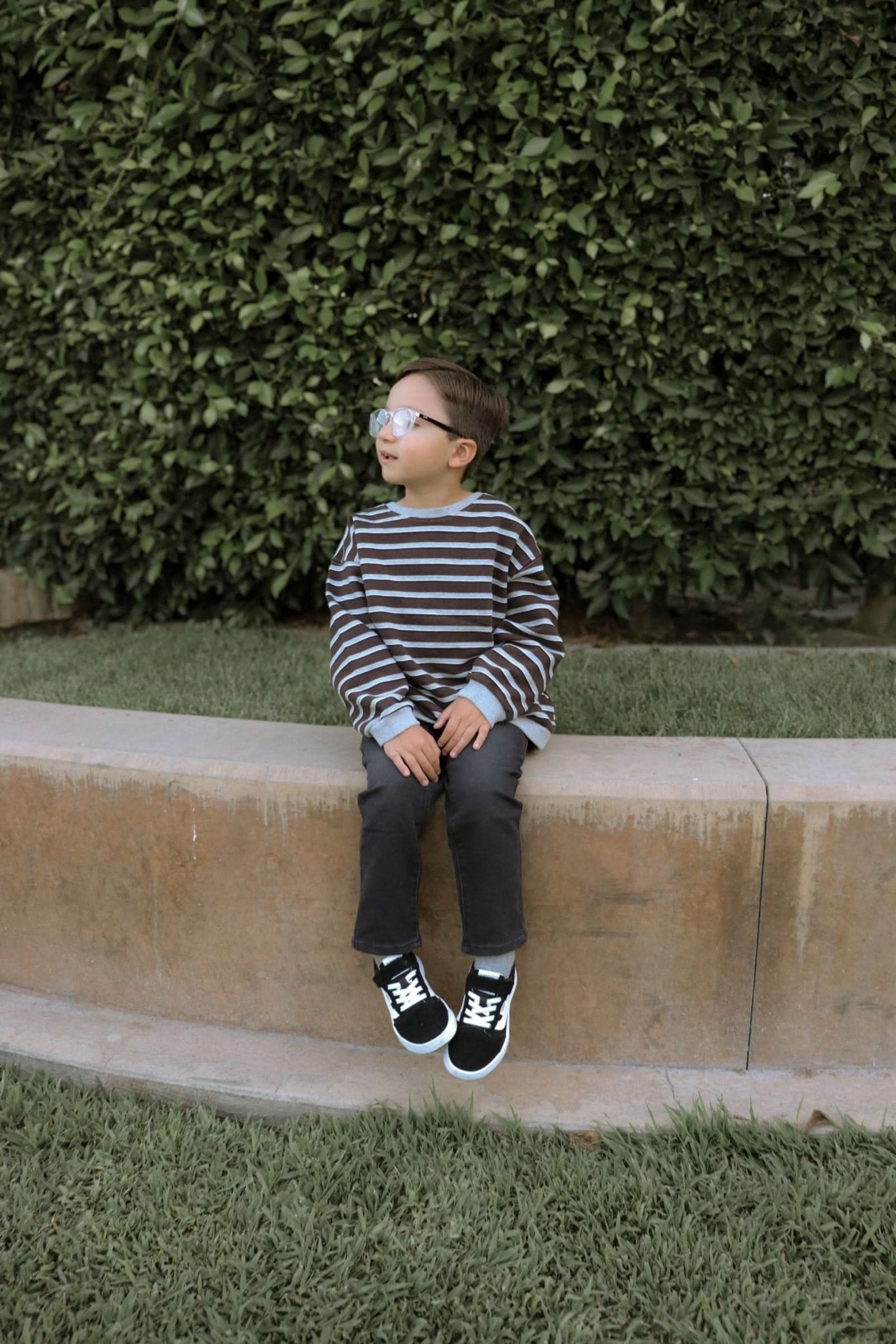 [At Noon Original Design] Kids Soft French Terry Cotton Stripe Sweatshirt (6m - 8y) - 4 Colors kids outfit