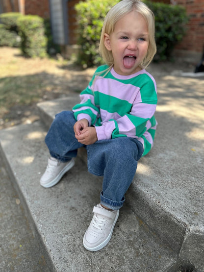 [At Noon Original Design] Kids Soft French Terry Cotton Stripe Sweatshirt (6m - 8y) - 4 Colors kids outfit