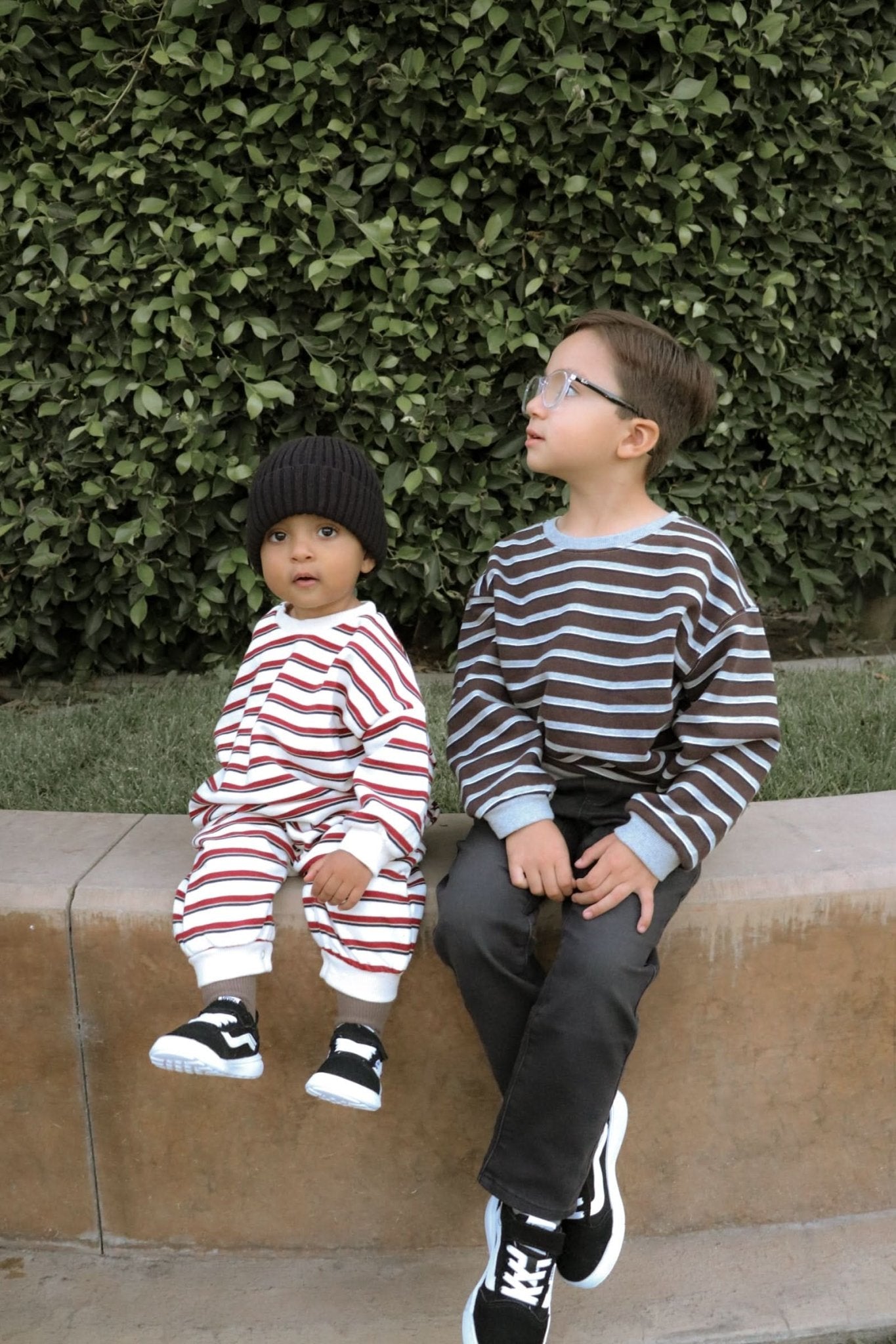 [At Noon Original Design] Kids Soft French Terry Cotton Stripe Sweatshirt (6m - 8y) - 4 Colors kids outfit
