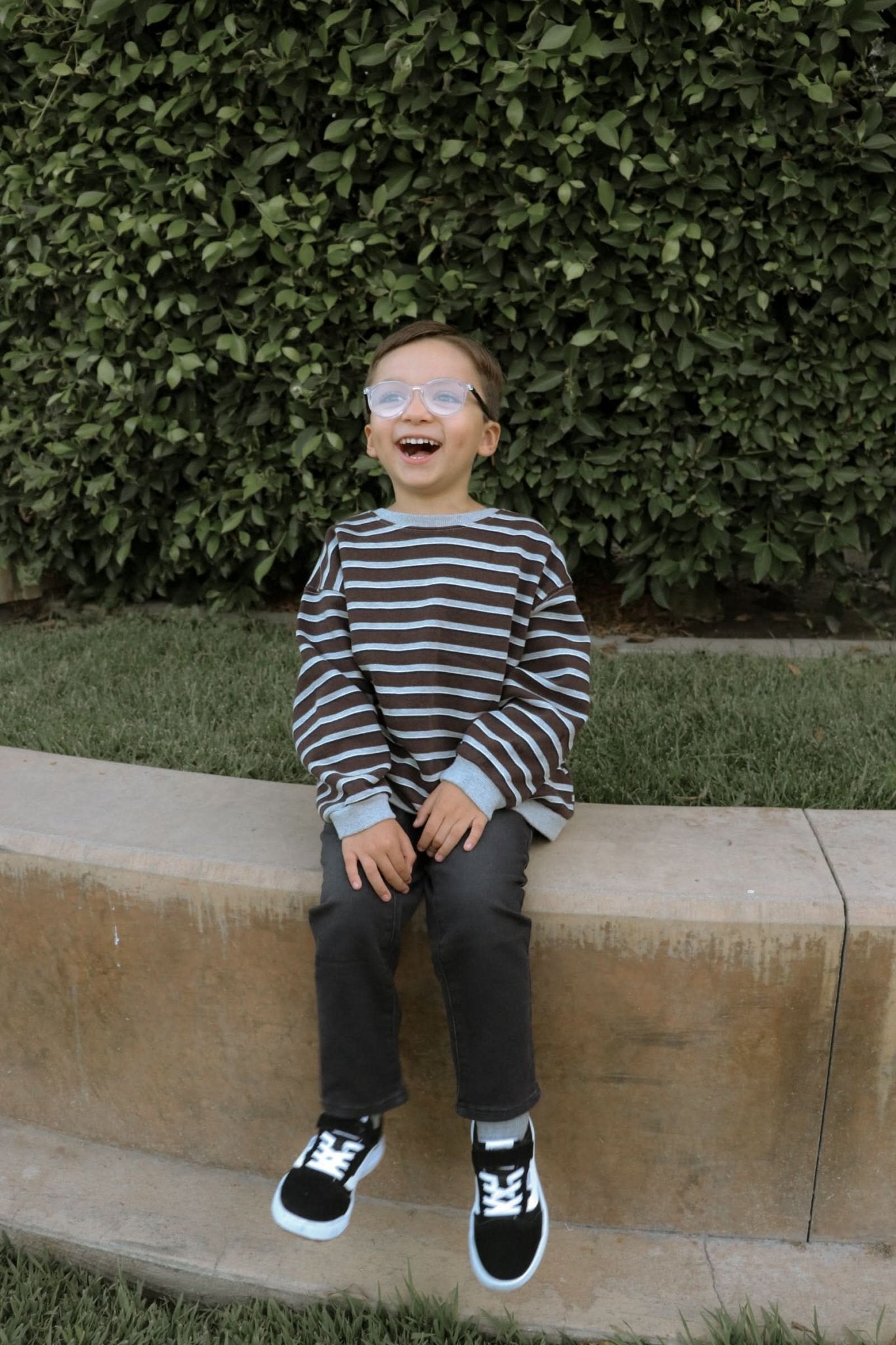 [At Noon Original Design] Kids Soft French Terry Cotton Stripe Sweatshirt (6m - 8y) - 4 Colors kids outfit