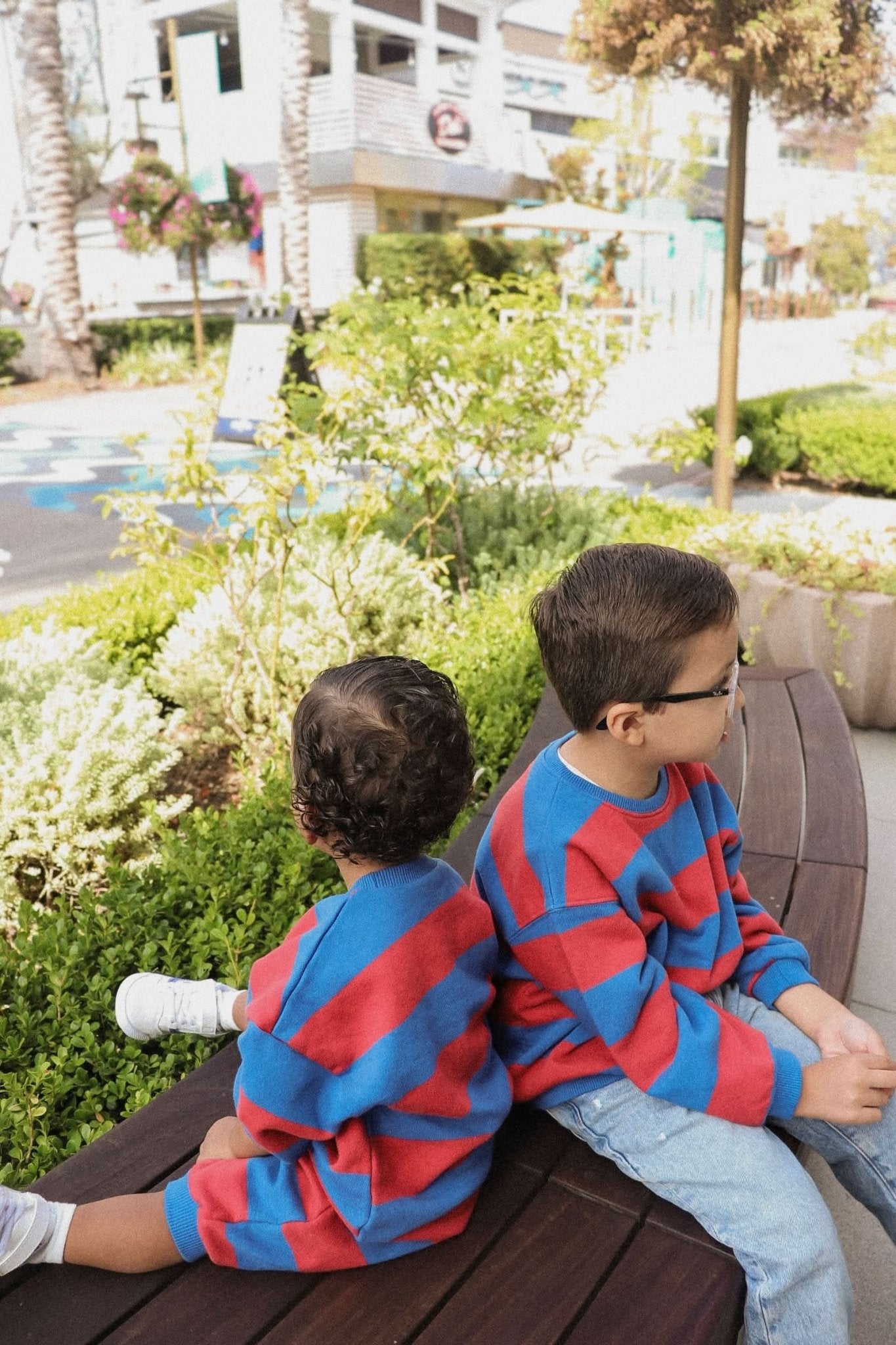 [At Noon Original Design] Kids Soft French Terry Cotton Stripe Sweatshirt (6m - 8y) - 4 Colors kids outfit