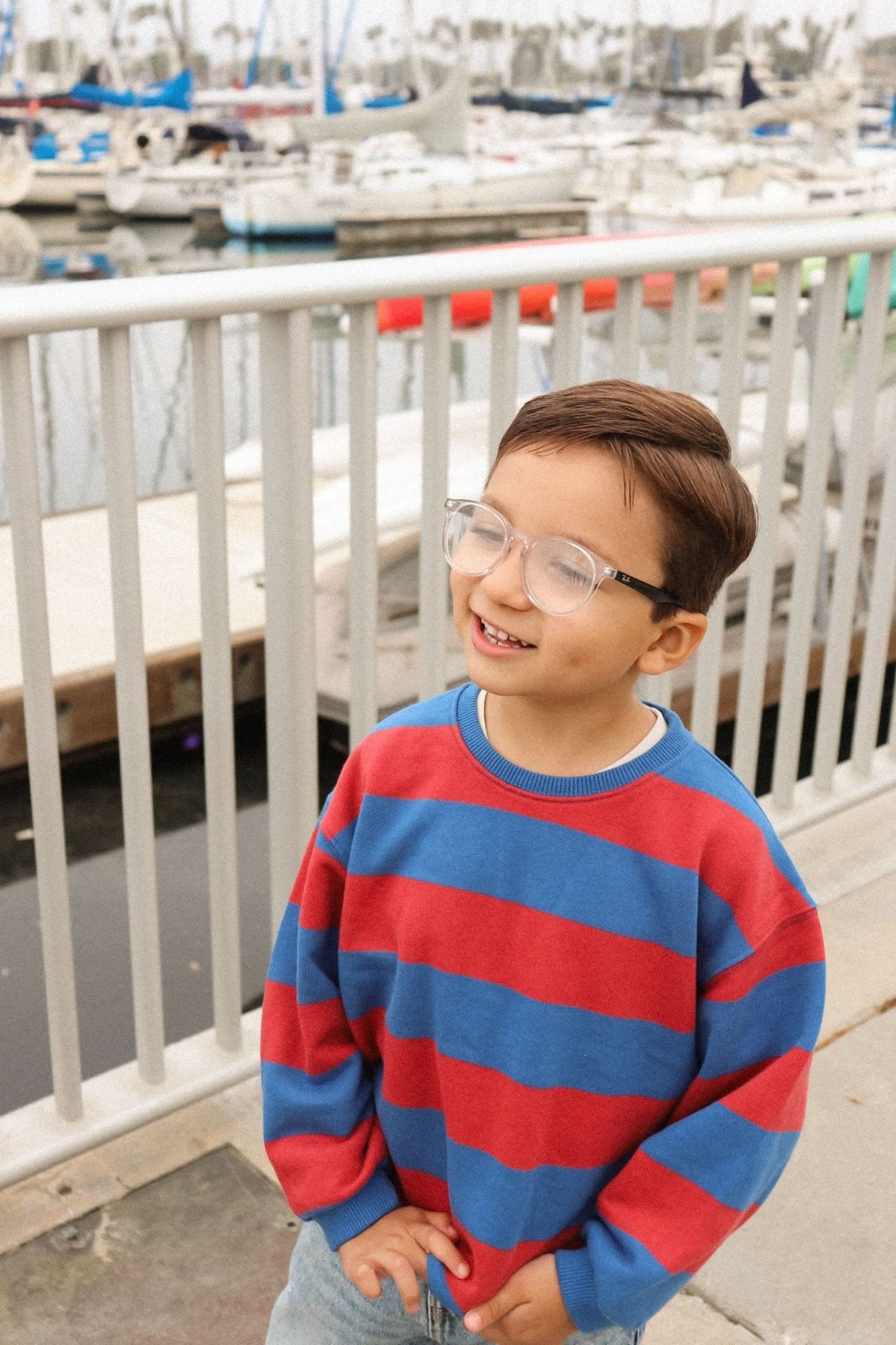 [At Noon Original Design] Kids Soft French Terry Cotton Stripe Sweatshirt (6m - 8y) - 4 Colors kids outfit