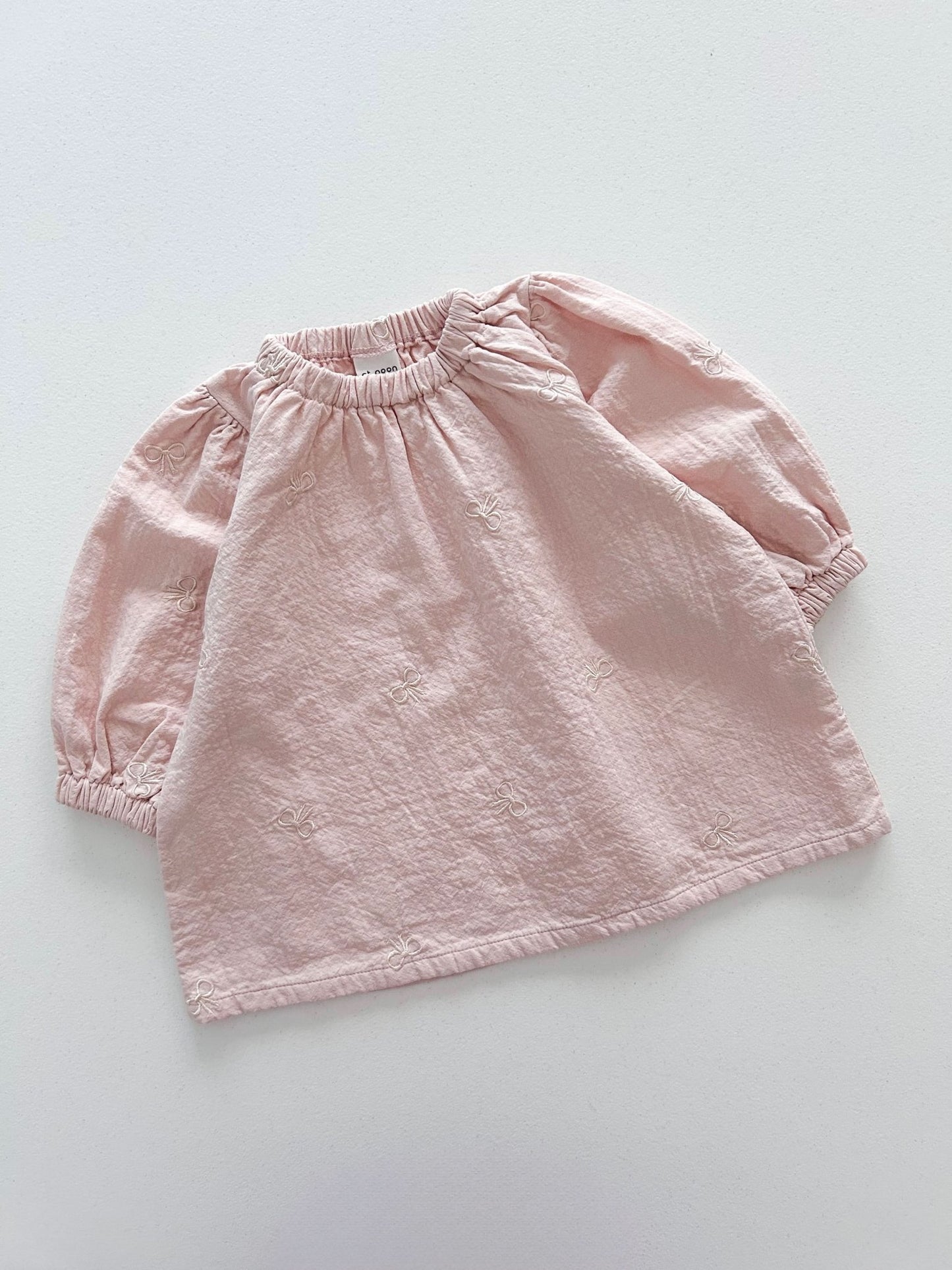 [At Noon Original Design] Toddler Bow Embroidery Gauze Cotton Dress (1 - 6y) - 2 Colors kids outfit