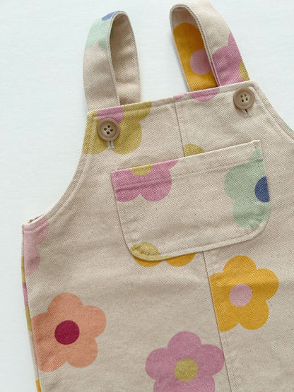 [At Noon Original Design] Toddler Kangaroo Pocket Printed Denim Skirtall (6m - 8y) - 2Colors kids outfit