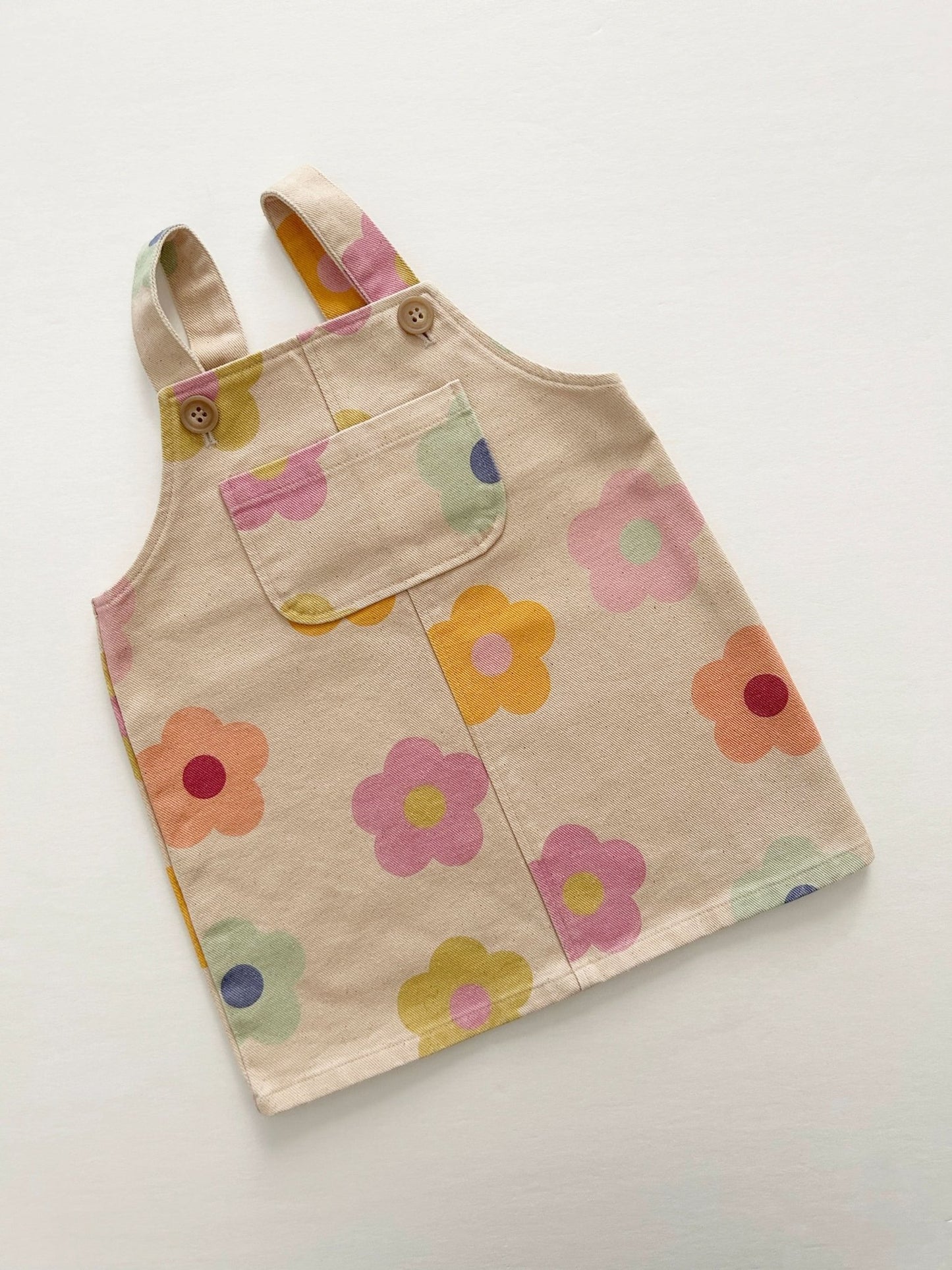 [At Noon Original Design] Toddler Kangaroo Pocket Printed Denim Skirtall (6m - 8y) - 2Colors kids outfit