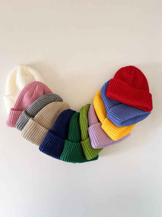 At Noon Ribbed Knit Beanie (2 - 15y) - 11 Colors kids outfit