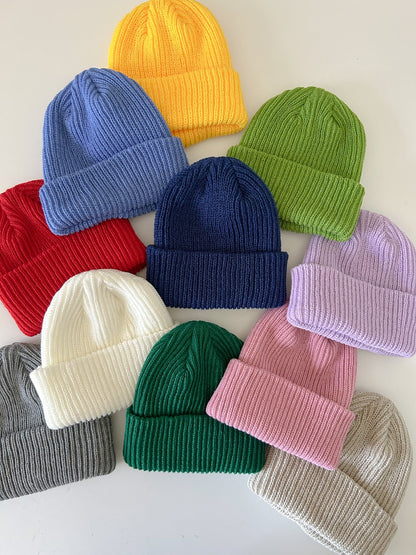 At Noon Ribbed Knit Beanie (2 - 15y) - 11 Colors kids outfit