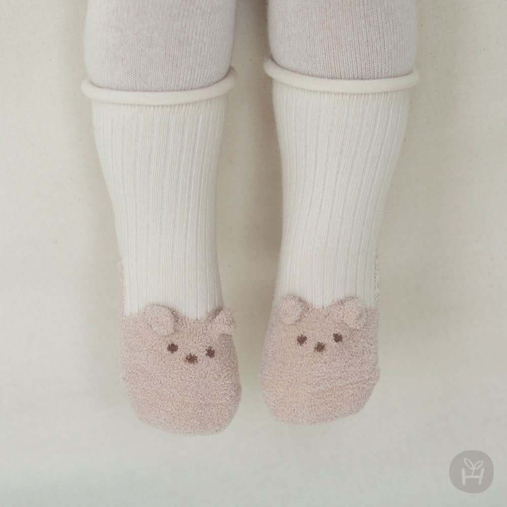 Baby Bear Socks (0-4T) - Beige - AT NOON STORE