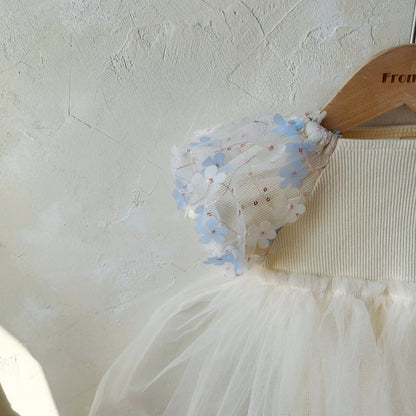 Baby 3D Daisy Puff Sleeve Tutu Dress Romper (3 - 18m) - 2 Colors kids outfit