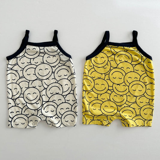 Baby All - Over Smile Print Romper (3 - 18m) - 2 Colors kids outfit