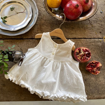 Baby Ann Frill Hem Sleeveless Top (3 - 17m) - 2 Colors kids outfit