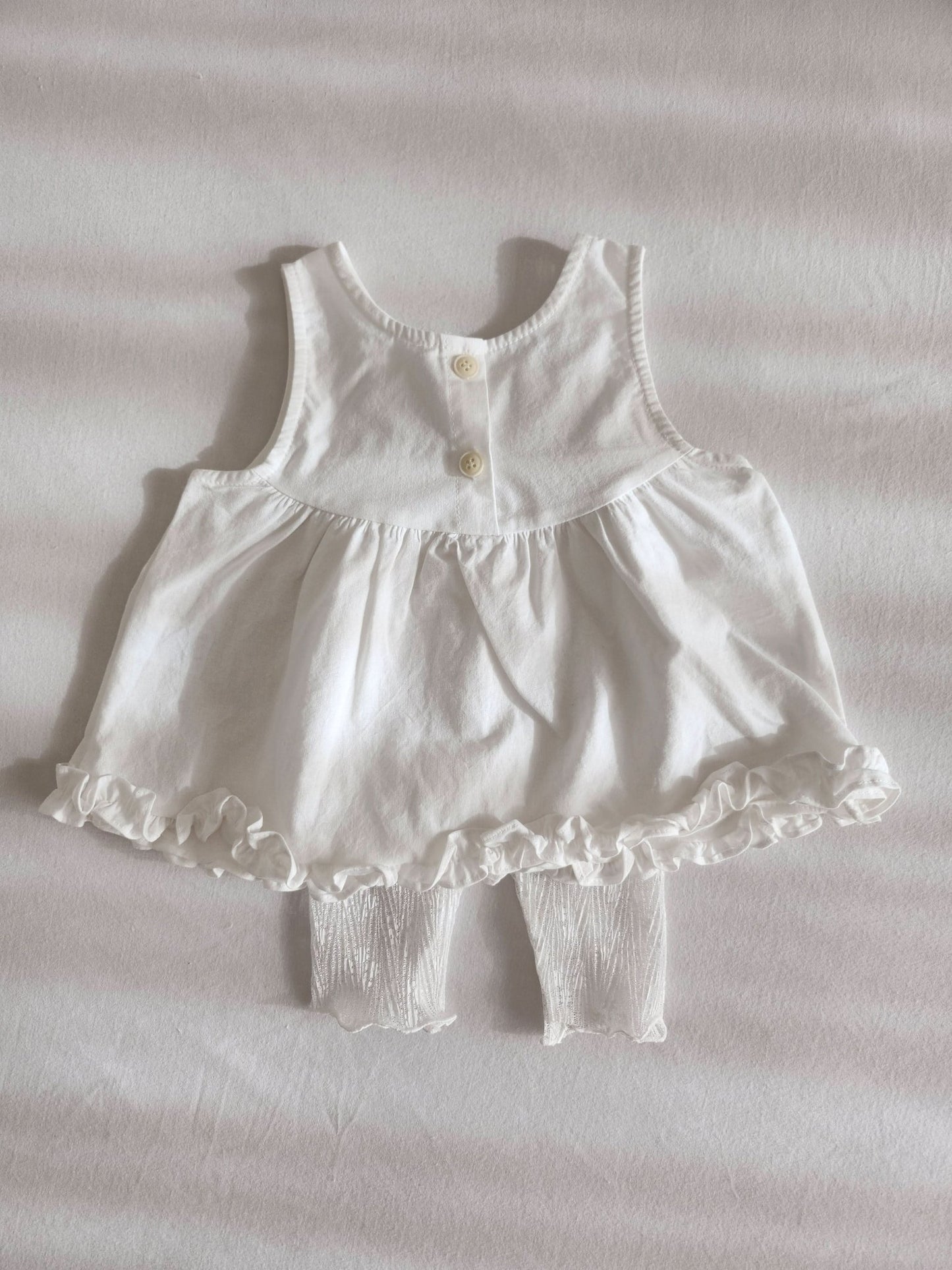 Baby Ann Frill Hem Sleeveless Top (3 - 17m) - 2 Colors kids outfit