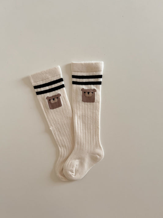 Baby Bear Knee Socks (0 - 3y) - Ivory kids outfit