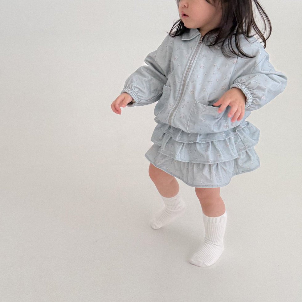 Baby Bella F25 Collared Jacket and Frill Skirt Set (6m - 3y) - 2 Colors kids outfit