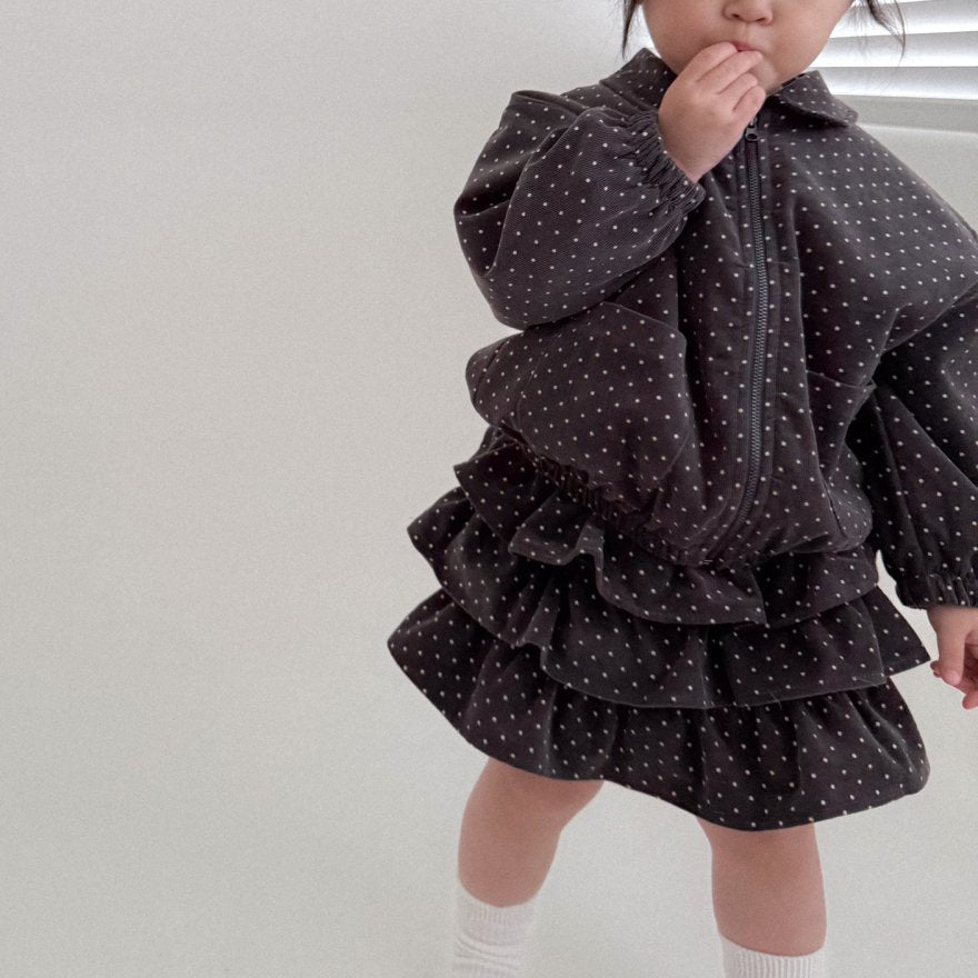 Baby Bella F25 Collared Jacket and Frill Skirt Set (6m - 3y) - 2 Colors kids outfit