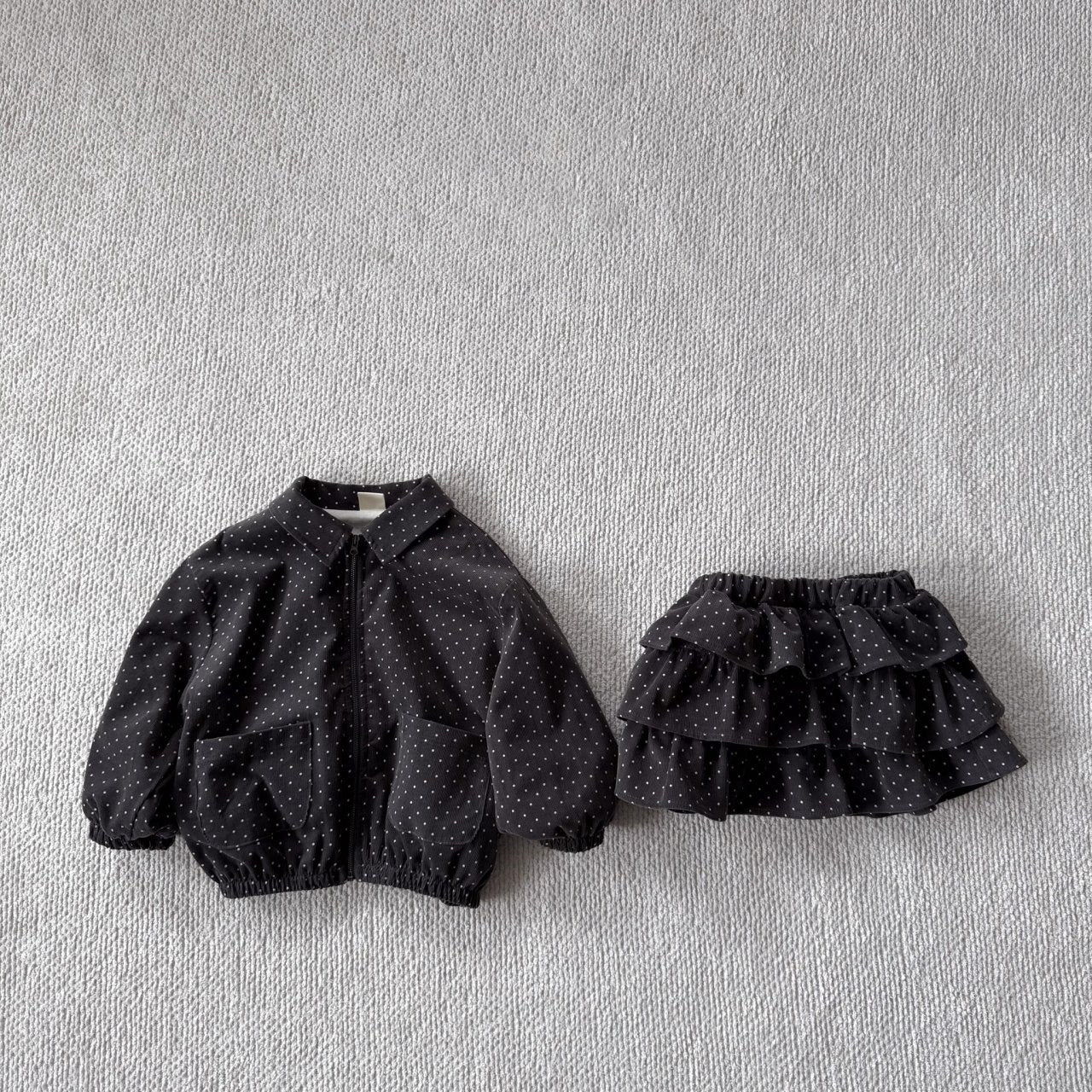 Baby Bella F25 Collared Jacket and Frill Skirt Set (6m - 3y) - 2 Colors kids outfit