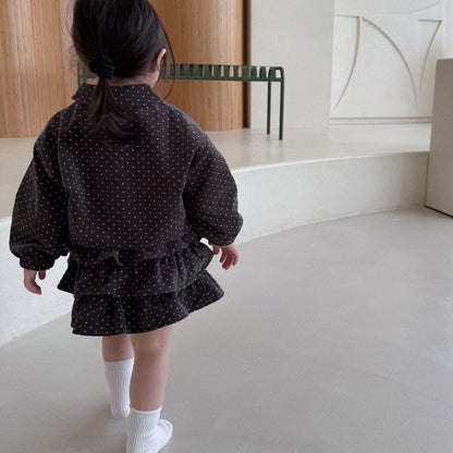 Baby Bella F25 Collared Jacket and Frill Skirt Set (6m - 3y) - 2 Colors kids outfit