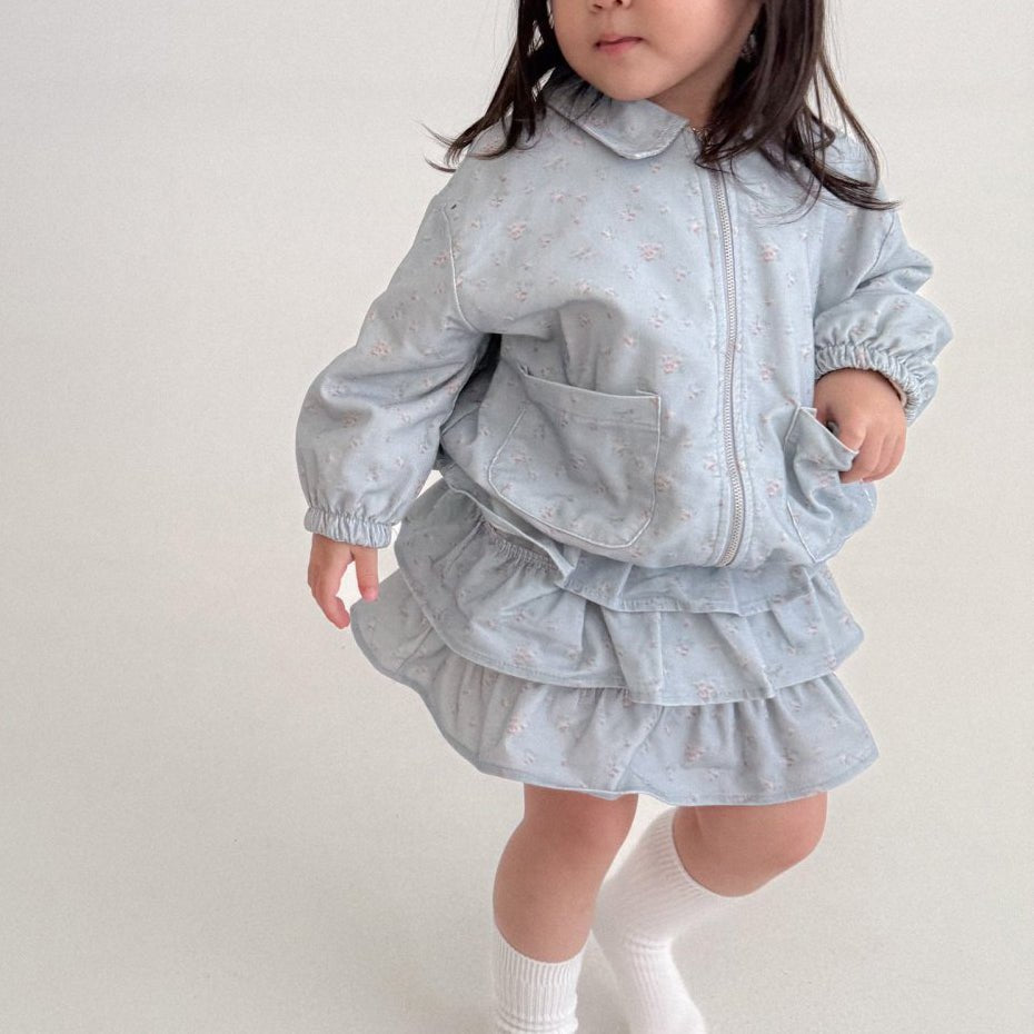 Baby Bella F25 Collared Jacket and Frill Skirt Set (6m - 3y) - 2 Colors kids outfit