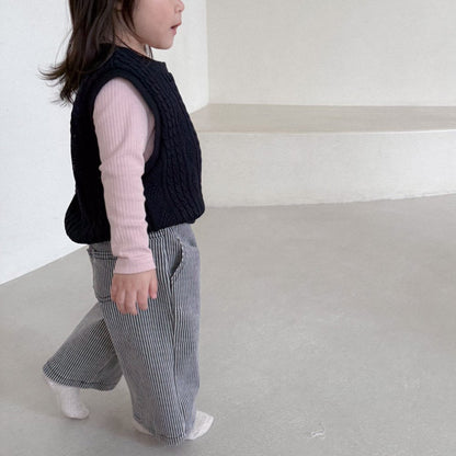 Baby Bella F25 Stripe Pull - on Pants (6m - 3y) - Charcoal kids outfit