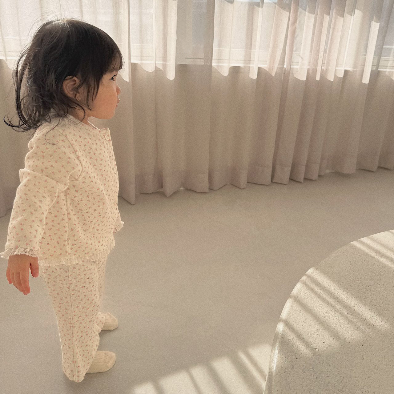 Baby Bella SP26 Floral Pointelle Lace Long Sleeve Cardigan (6m - 4y) - Ivory - AT NOON STORE