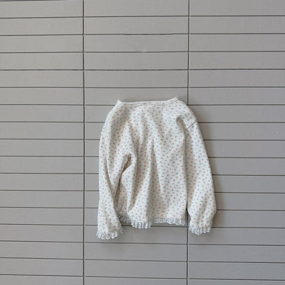 Baby Bella SP26 Floral Pointelle Lace Long Sleeve Cardigan (6m - 4y) - Ivory - AT NOON STORE