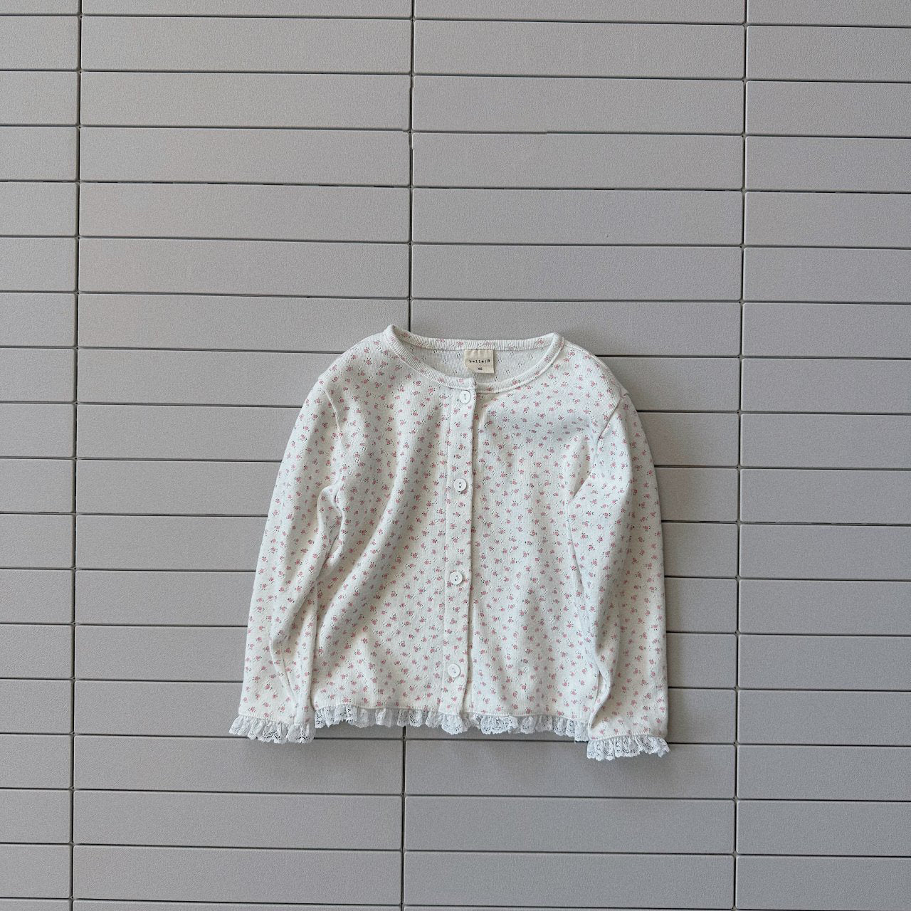 Baby Bella SP26 Floral Pointelle Lace Long Sleeve Cardigan (6m - 4y) - Ivory - AT NOON STORE