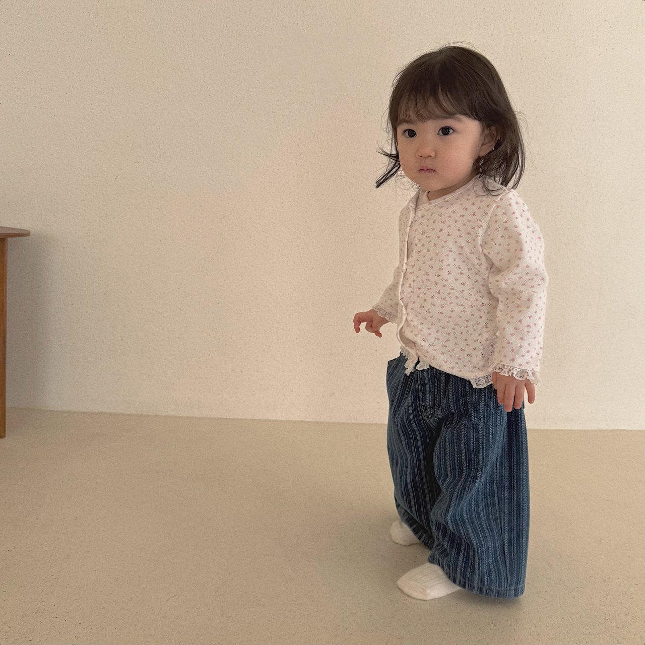 Baby Bella SP26 Floral Pointelle Lace Long Sleeve Cardigan (6m - 4y) - Ivory - AT NOON STORE