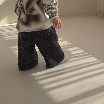 Baby Bella SP26 Stripe Denim Pull - On Pants (6m - 3y) - 2 Colors - AT NOON STORE