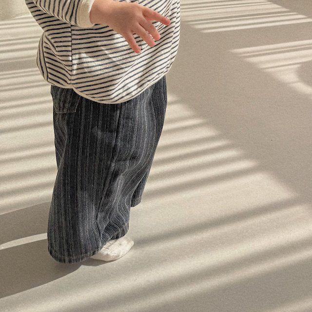 Baby Bella SP26 Stripe Denim Pull - On Pants (6m - 3y) - 2 Colors - AT NOON STORE