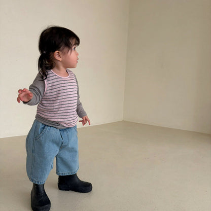 Baby Bella SS26 Denim Shorts (1 - 6y) - Blue - AT NOON STORE