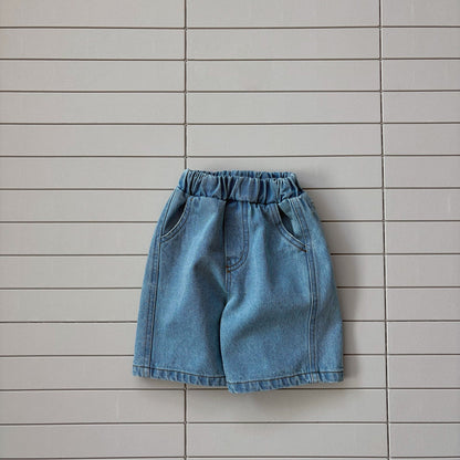 Baby Bella SS26 Denim Shorts (1 - 6y) - Blue - AT NOON STORE