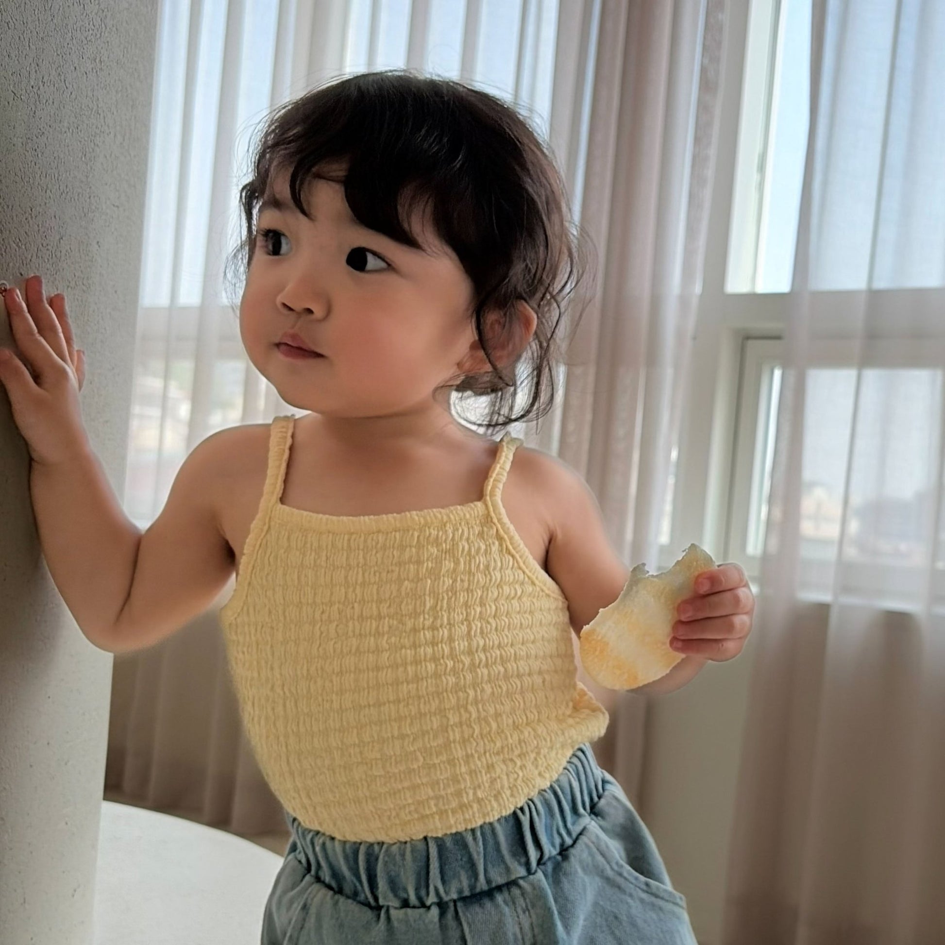 Baby Bella SS26 Textured Tank Top (1 - 6y) - Yellow kids outfit