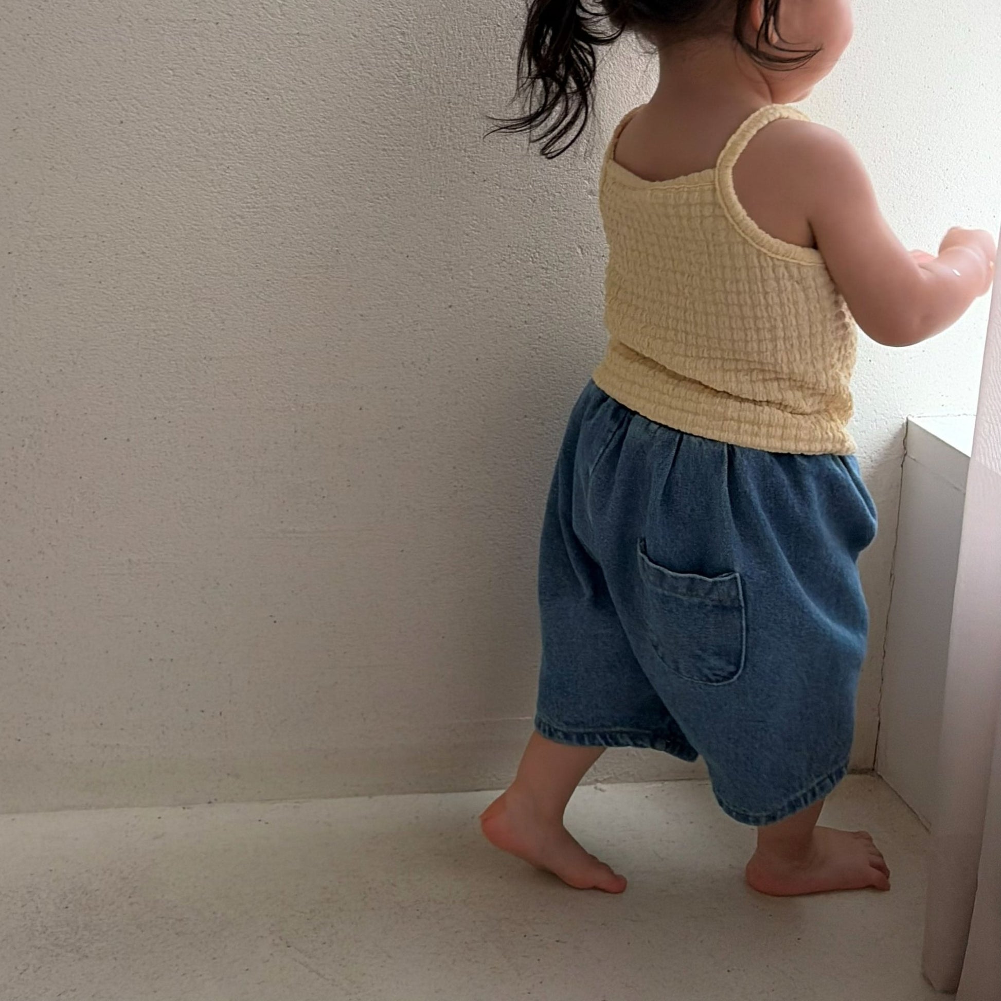 Baby Bella SS26 Textured Tank Top (1 - 6y) - Yellow kids outfit