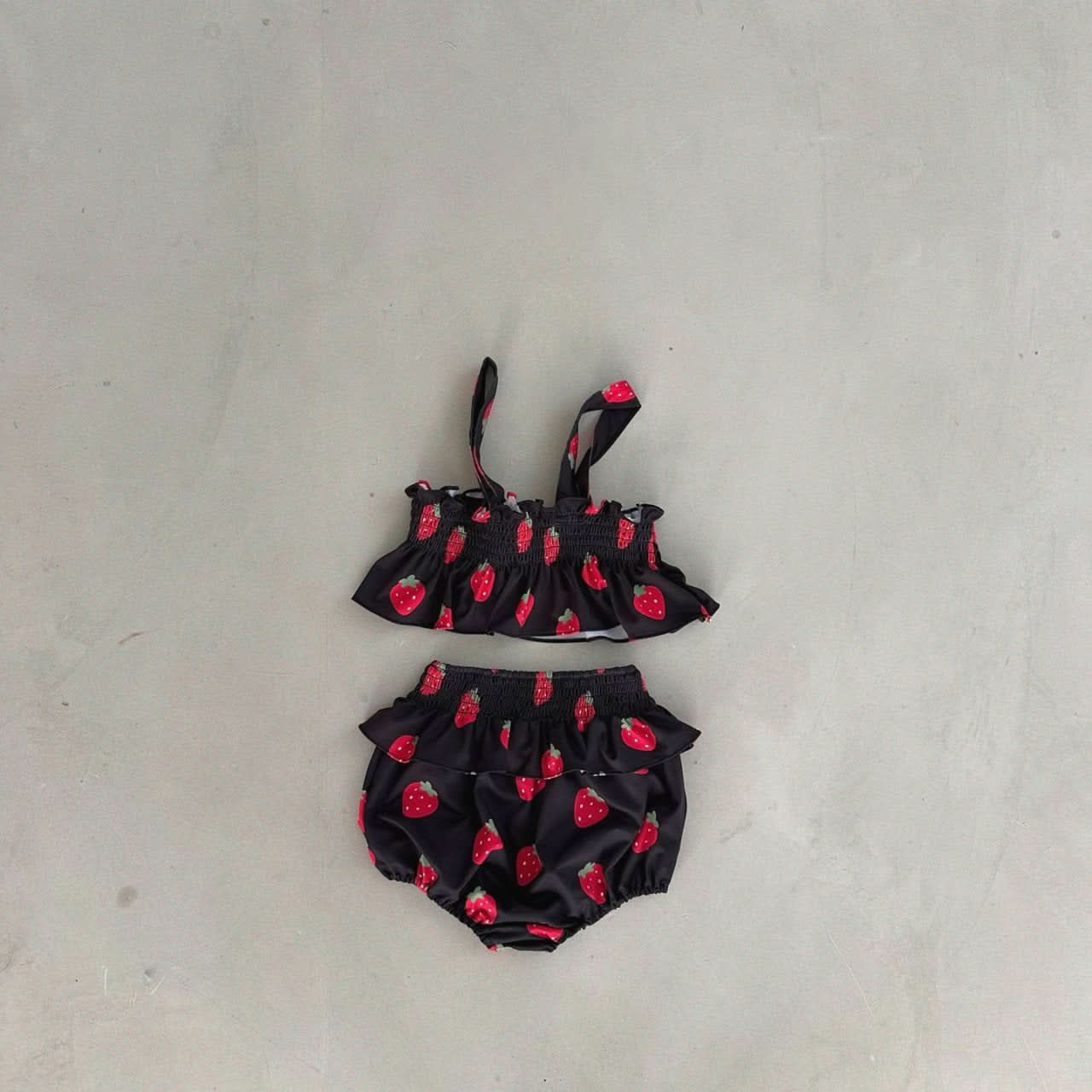 Baby Bella Strawberry Ruffle Bikini Top and Bottom Set (1 - 5y) - 2 Colors kids outfit