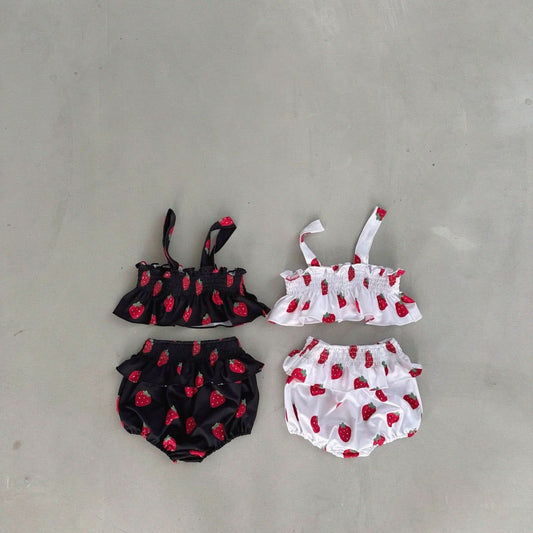 Baby Bella Strawberry Ruffle Bikini Top and Bottom Set (1 - 5y) - 2 Colors kids outfit