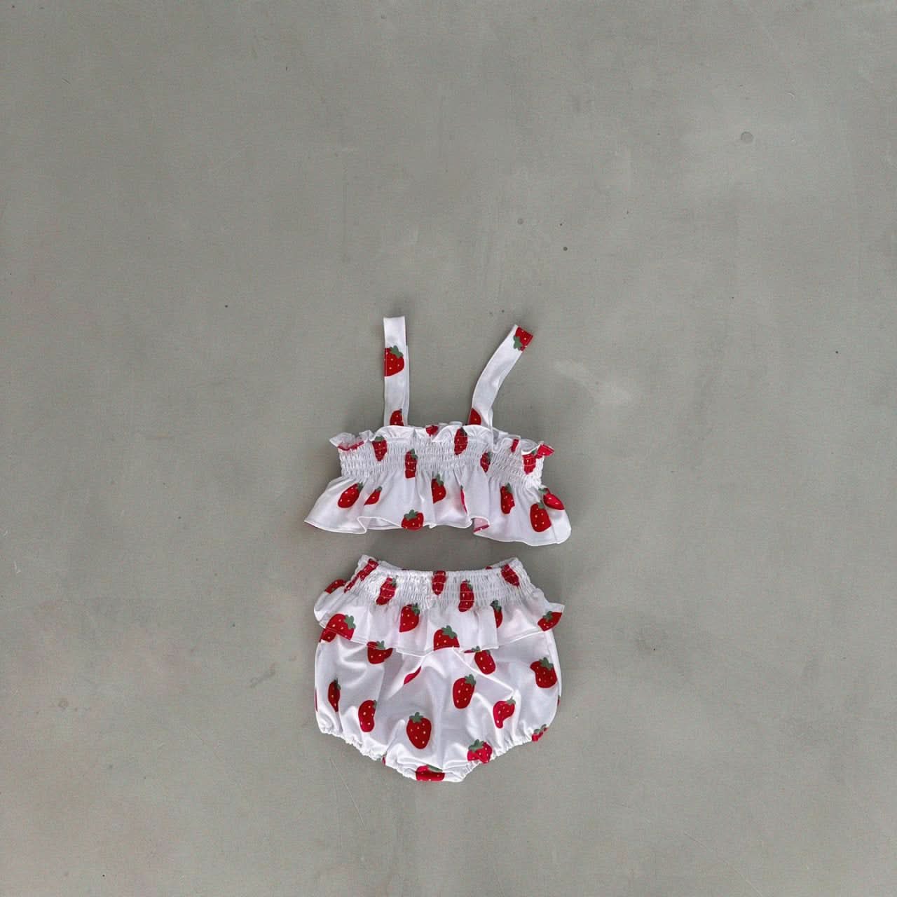 Baby Bella Strawberry Ruffle Bikini Top and Bottom Set (1 - 5y) - 2 Colors kids outfit