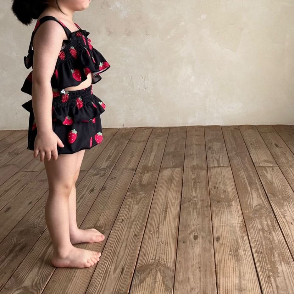 Baby Bella Strawberry Ruffle Bikini Top and Bottom Set (1 - 5y) - 2 Colors kids outfit
