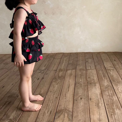 Baby Bella Strawberry Ruffle Bikini Top and Bottom Set (1 - 5y) - 2 Colors kids outfit