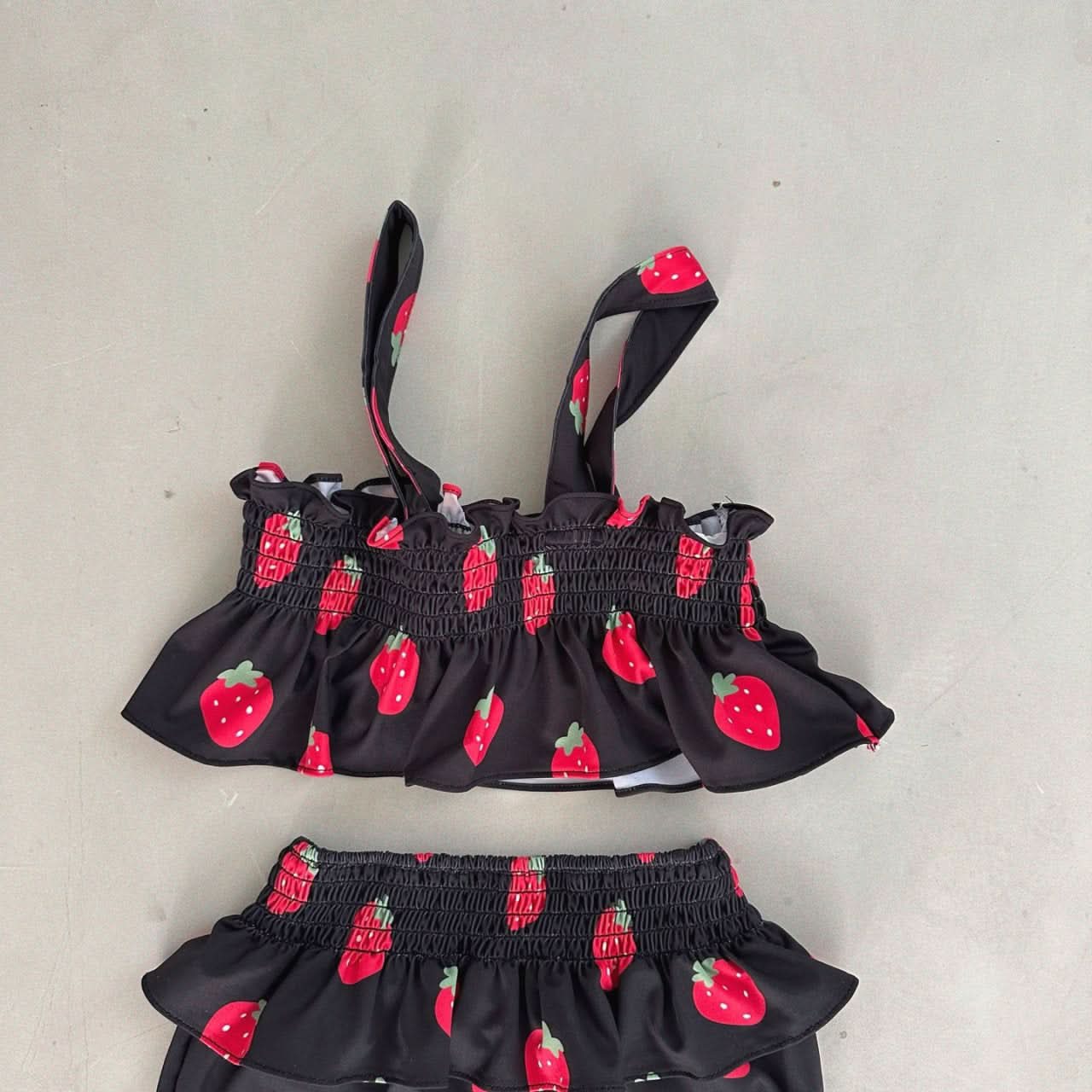 Baby Bella Strawberry Ruffle Bikini Top and Bottom Set (1 - 5y) - 2 Colors kids outfit