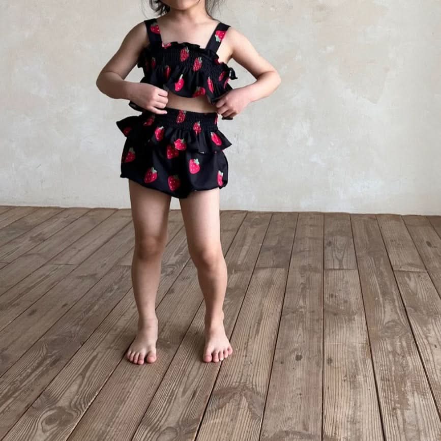 Baby Bella Strawberry Ruffle Bikini Top and Bottom Set (1 - 5y) - 2 Colors kids outfit