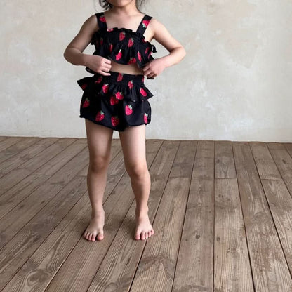 Baby Bella Strawberry Ruffle Bikini Top and Bottom Set (1 - 5y) - 2 Colors kids outfit